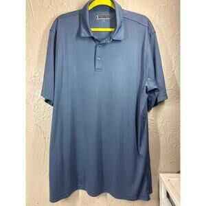 Pebble Beach Men's Dry Luxe Performance Golf Polo Shirt Blue Pin Stripe Size XXL